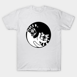 Racoon Yin Yang Symbol Animal Style, Love Raccoons T-Shirt